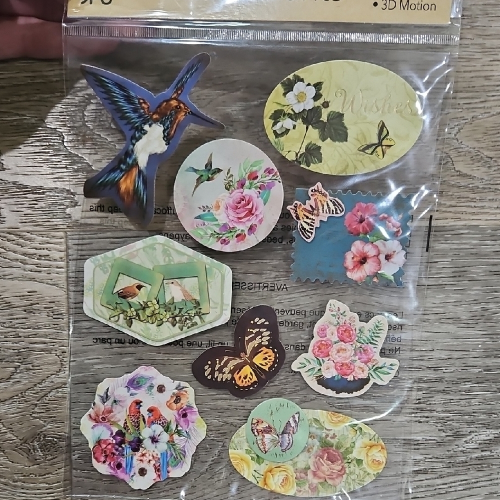 9 Pack Floral and Butterfly Stickers Set Brand New - Picture 4 of 5